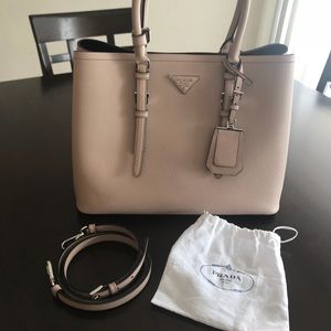 Prada Saffiano double bag (blush)